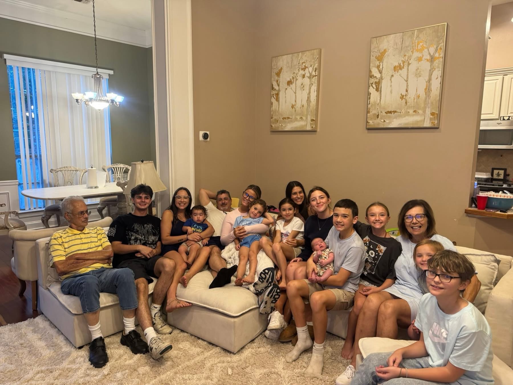 Keith surrounded by family